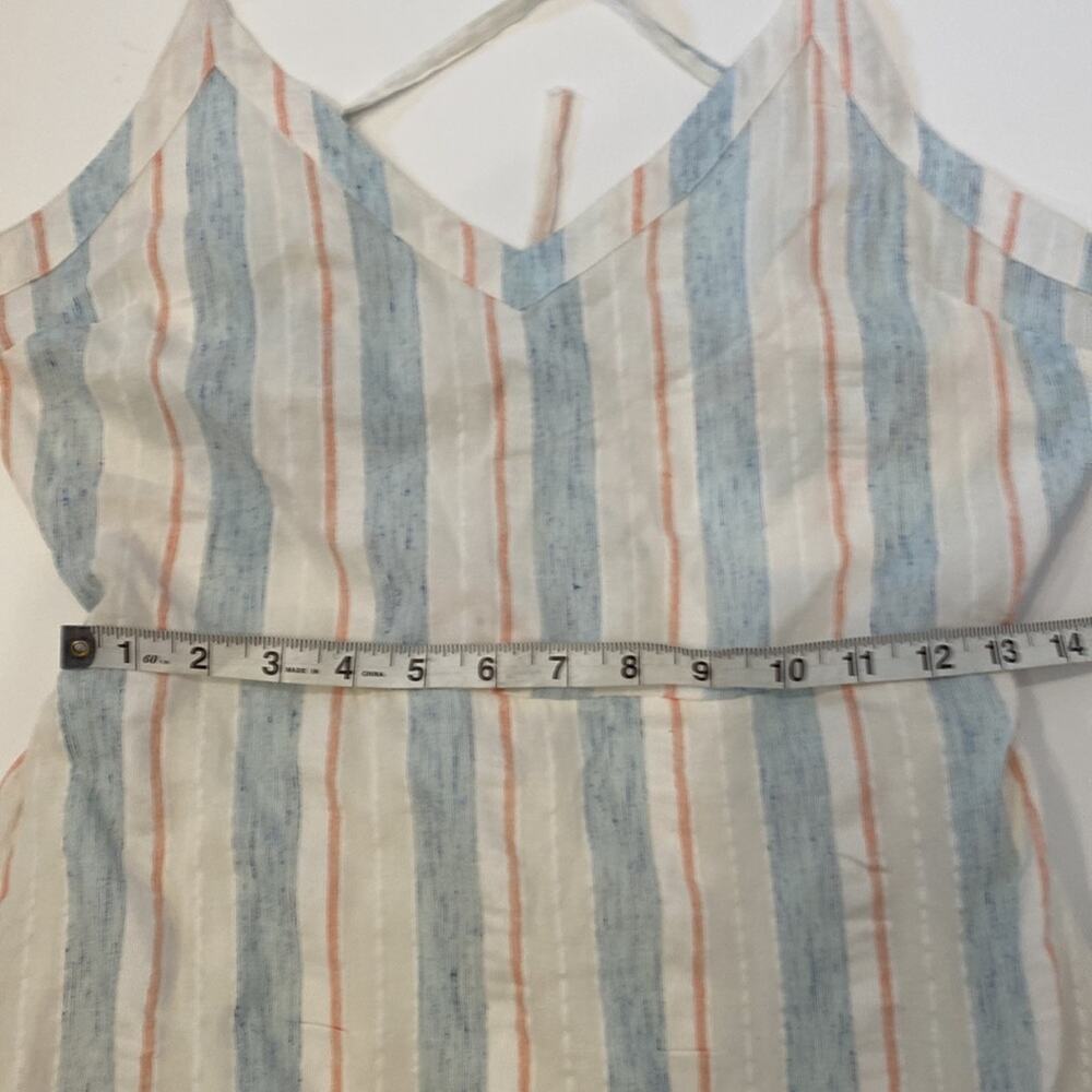 Roxy Snow White Omega Stripe Ruffle Sunday With You Sleeveless Dress NWT Sz M - Picture 12 of 16